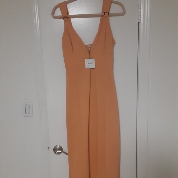 Finders Keepers Effy Midi Dress in Apricot Orange Size Small WITH TAGS - Picture 3 of 5